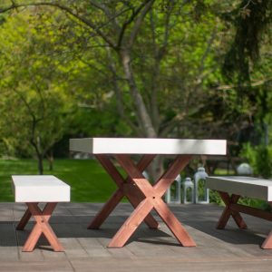 stół i ławki z betonu